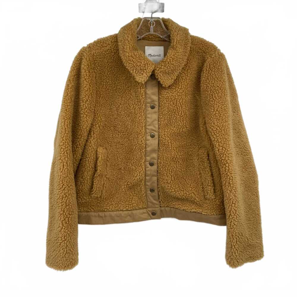 Madewell Tan Teddy Jacket | Regular L Synthetic Polyester Coat
